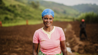 Maria Gurreti Mukapfinsi, a member of the Isangano cooperative in Bumbogo, Rwanda. 