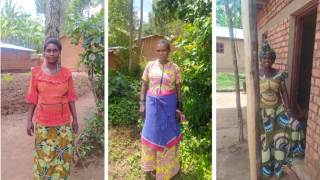 Change Agents in the Democratic Republic of Congo who have bought their own land and are advocating to support more women to do so, despite restrictive gender norms in their communities. From left to right: Gentille, Furaha and Gorette. Photos: Women for Women International