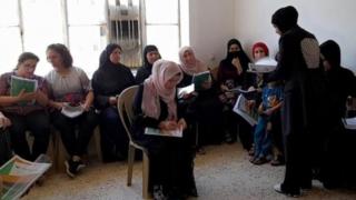 Programme participants join their Stronger Women Stronger Nations first class in Ninevah Plains, Iraq. Photo credit: Women for Women International