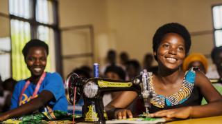 Celina is a graduate of our programme in Rwanda. She chose tailoring as her vocational skill. Credit: Serrah Galos