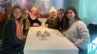 Our members tasting new sweets at our partnering ice cream parlour. Credit: Kyra Guenther
