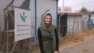 Participant at Women for Women International training centre in Kawrgosk refugee camp, Kurdistan Region of Iraq. Photo Credit: Sabua