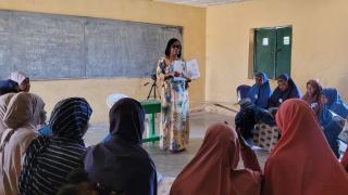 Ruth teaching her social empowerment class to women in Nigeria. Photo: Women for Women International