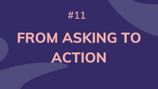 Text reads: From Asking to Action