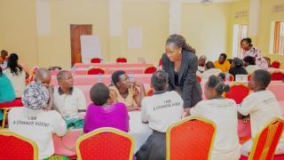 Poni working with women survivors of war in South Sudan, training them in leadership and advocacy skills on our Change Agent programme to help them drive change in their communities.