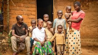 Angelique Nabintu is a Change Agent and graduate of the Stronger Women, Stronger Nations programme in the Democratic Republic of the Congo, seen here with her family in Nyangezi. Photo credit: Caroline Mohan.