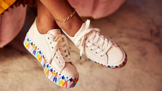 The Triple Up Rainbow People sneakers celebrate the strength and diversity of women. Photo: Keds