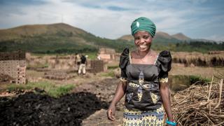 Cinama, a Women for Women International programme graduate from the DRC. Photo: Ryan Carter