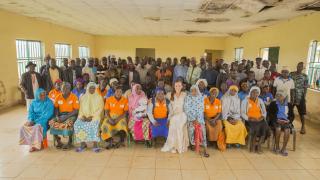 Our Executive Director, Brita Fernandez Schimdt, with women trained as Change Agents in the Bachi Community, Nigeria. Photo: Monilekan