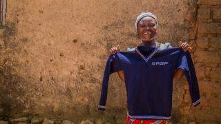 Faith, a Women for Women International - Nigeria programme participant, learnt knitting as her vocational skill. Photo: Monilekan