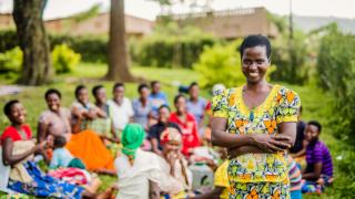 Marrietta,is the president of her savings group created by Women for Women International in Bugesera Rwanda.
