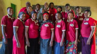 Graduates of the Women for Women International-Nigeria programme who have formed a pre-cooperative group. They carry out trading activities together, and hope to grow their business and travel around the country to trade. Photo: Monilekan