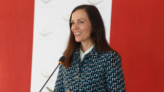 Brita at the Kosova Women 4 Women inauguration ceremony in February 2017.