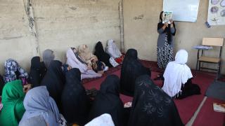 Women for Women International-Afghanistan participants attend a training session.