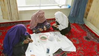 Women for Women International-Afghanistan participants learn jewellery making to earn an income