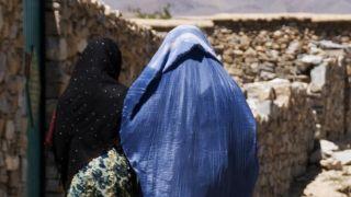 Afghan women wearing Burqas.