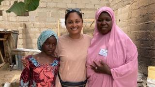 Preeya with programme participant Zainab and her daughter Habiba.