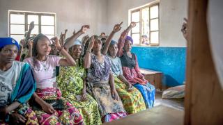 Women for Women International classroom, DRC. Photo: Ryan Carter