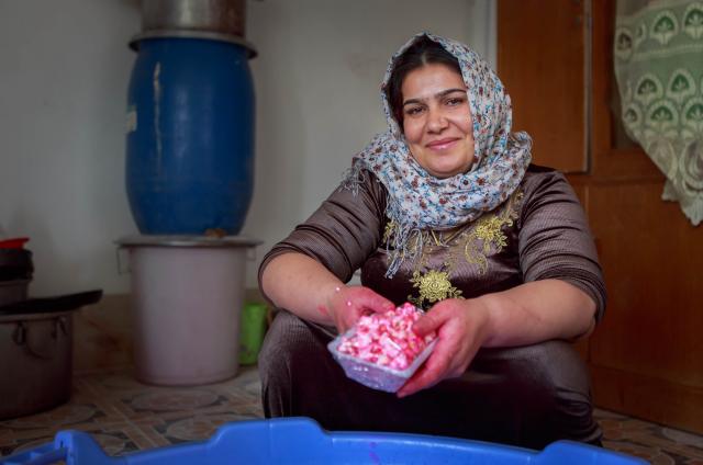 Shiwan Ahmed Rasool, an IDP from Makhmour, Iraq at her home in Daratu. 