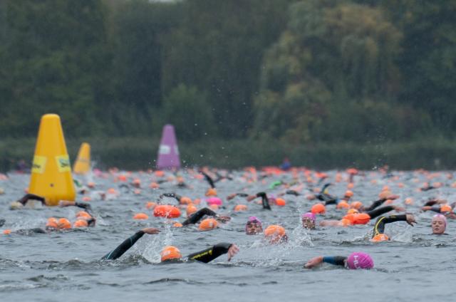 Swimmers in Hyde Park Lake