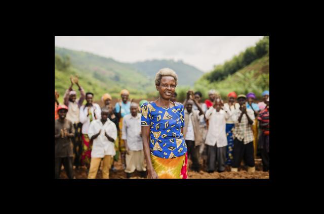 Mary Francoise Mukbawaza, a member of the Isangano cooperative which farms in Bumbogo sector in Rwanda. 